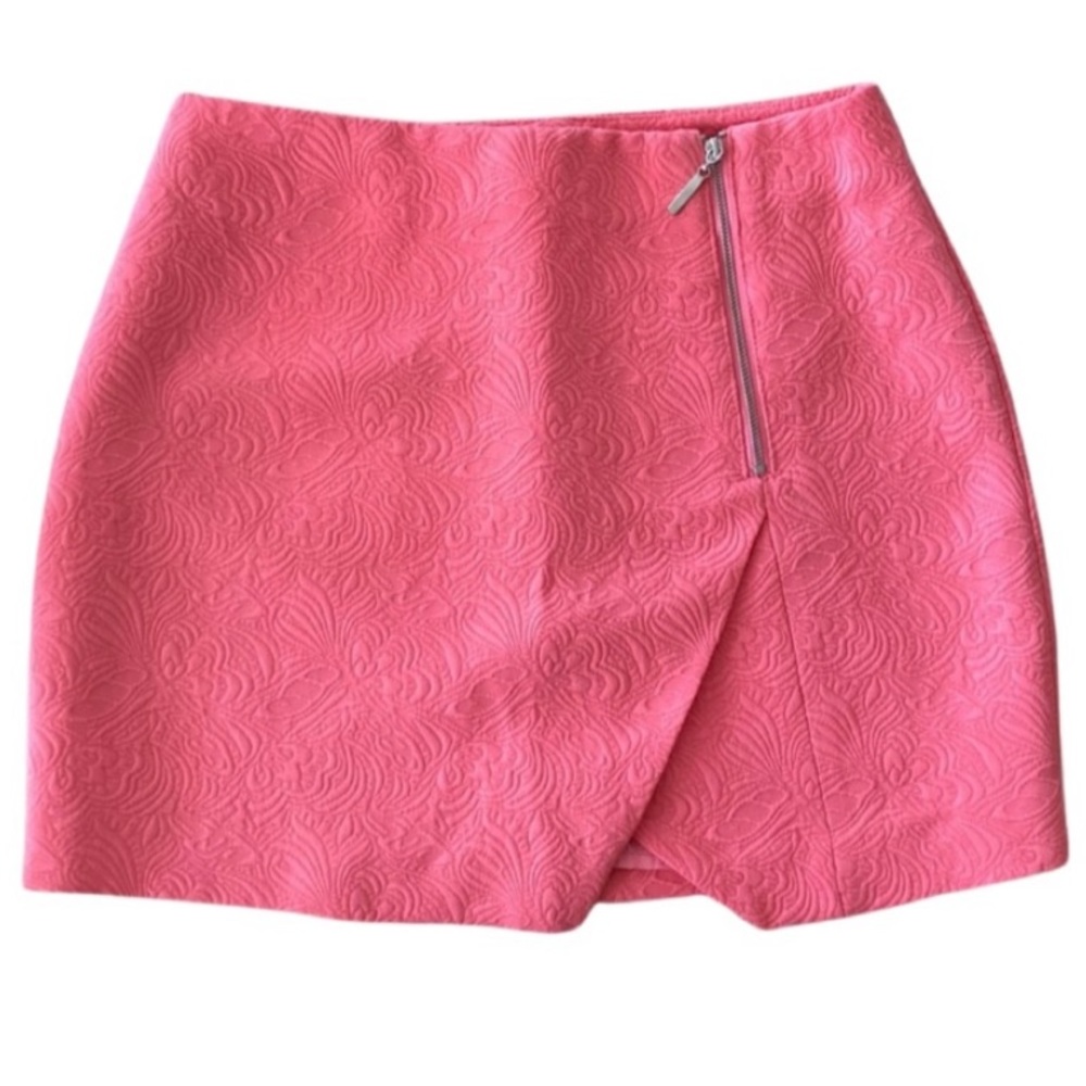 Embossed Coral Mini Skirt